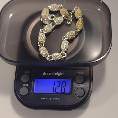 Sterling Silver Bracelet- Approx 12.8 Grams (#33)