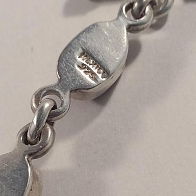 Sterling Silver and Red Stone Bracelet- Approx Total Weight 27.2 Grams (#35)