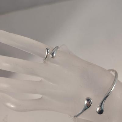 Sterling Silver Teardrop Design Jewelry Set- Necklace, Bangle, Ring, Earrings- (#38)