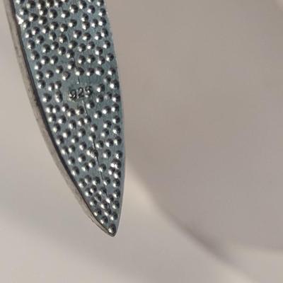 Sterling Silver and Blue Stone Ring and Earrings (#39)