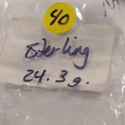 Sterling Silver and Red Stone Jewelry- Approx Weight 24.3 Grams (#40)