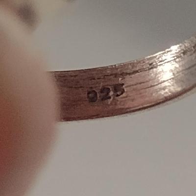 Sterling Silver and Red Stone Ring and Bracelet- Approx Weight 31.7 Grams (#41)