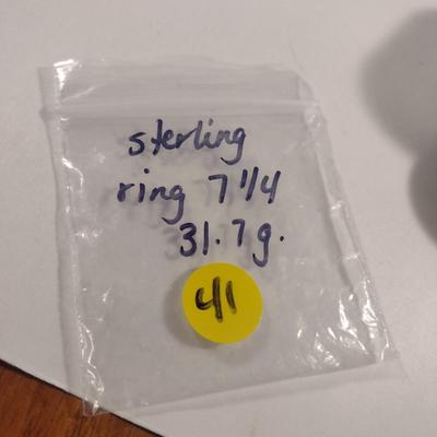 Sterling Silver and Red Stone Ring and Bracelet- Approx Weight 31.7 Grams (#41)