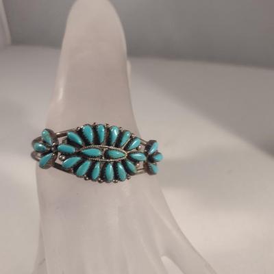 Two Sterling Silver and Turquoise Bangles (#42)