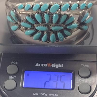 Two Sterling Silver and Turquoise Bangles (#42)