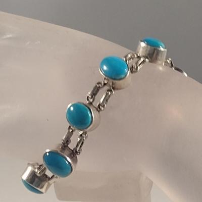 Sterling Silver and Turquoise Ring and Bracelet- Approx Weight 36.6 Grams (#43)