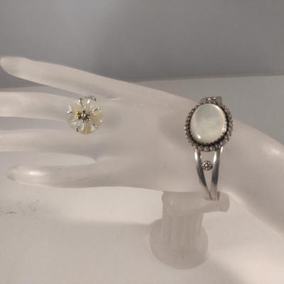 Sterling Silver and Stone Ring and Bangle (#44)