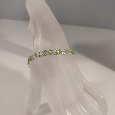 Sterling Silver and Peridot Bracelet (#45)