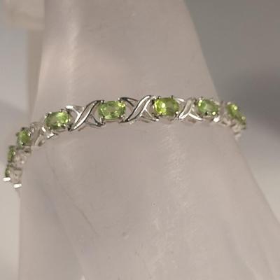 Sterling Silver and Peridot Bracelet (#45)