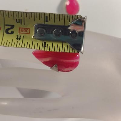 Sterling Silver and Pink Stone Necklace and Ring (#46)