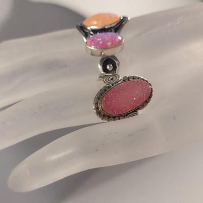 Three Sterling Silver and Stone Rings (#48)