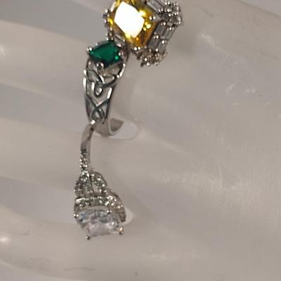 Three Sterling Silver and Stone Rings (#49)