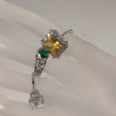 Three Sterling Silver and Stone Rings (#49)