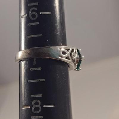 Three Sterling Silver and Stone Rings (#49)