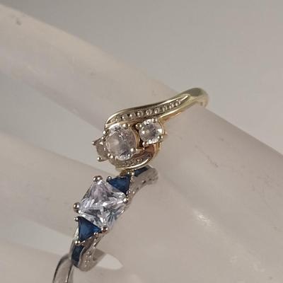 Three Sterling Silver and Stone Rings (#50)