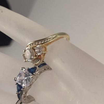 Three Sterling Silver and Stone Rings (#50)