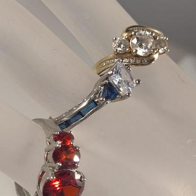 Three Sterling Silver and Stone Rings (#50)