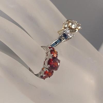 Three Sterling Silver and Stone Rings (#50)