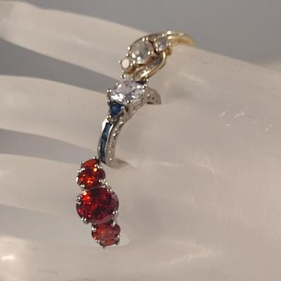 Three Sterling Silver and Stone Rings (#50)