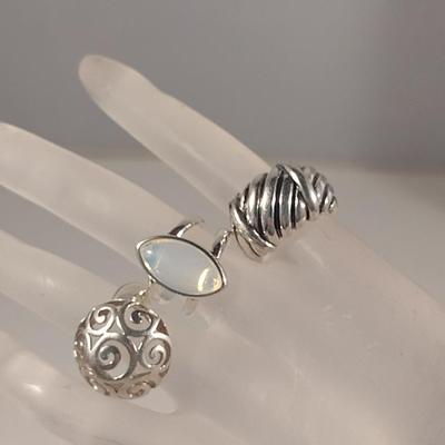 Three Sterling Silver Rings (#52)