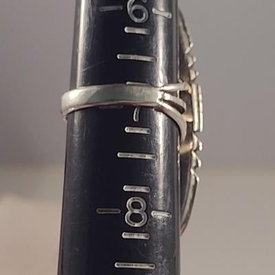 Artisan Made Sterling Silver and Opal with Turquoise Inlay Ring (#53)