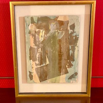 Signed abstract painting on board framed, came from Memphis area