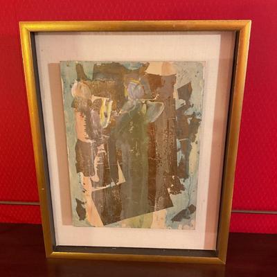 Signed abstract painting on board framed, came from Memphis area