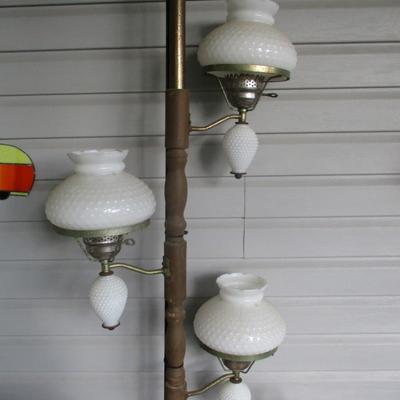 Milk Glass Tension Lamp
