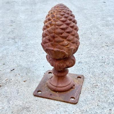 Eight (8) Heavy Cast Iron Pine Cone Toppers