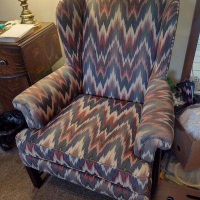 Drexel Upholstered Wing Back Chair (Choice A)