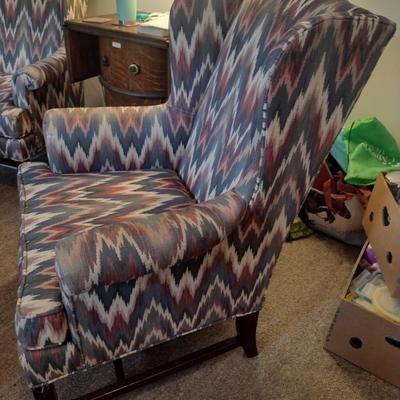 Drexel Upholstered Wing Back Chair (Choice A)