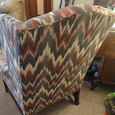 Drexel Upholstered Wing Back Chair (Choice B)