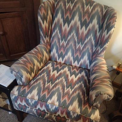 Drexel Upholstered Wing Back Chair (Choice B)