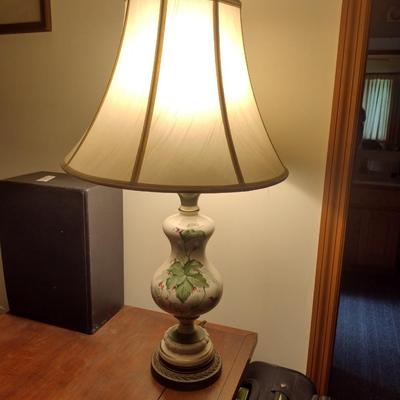Hand Painted Ceramic Post Lamp with Shade