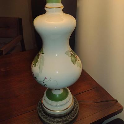 Hand Painted Ceramic Post Lamp with Shade