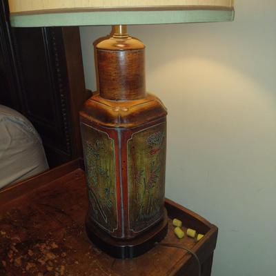 Pair of Lamps with Hand Painted Ceramic Bases