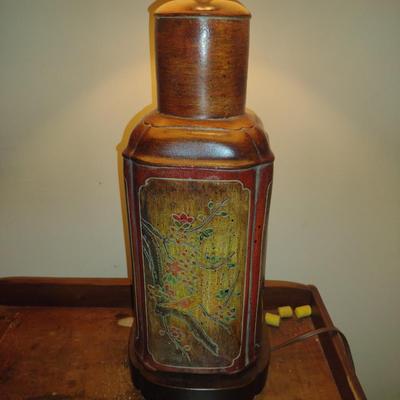 Pair of Lamps with Hand Painted Ceramic Bases