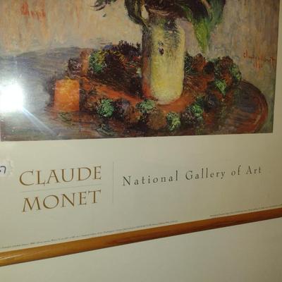 Framed Claude Monet Sunflower Poster