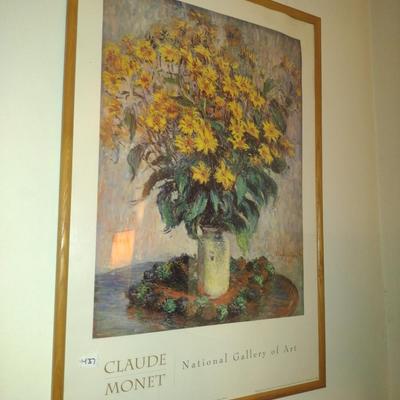 Framed Claude Monet Sunflower Poster