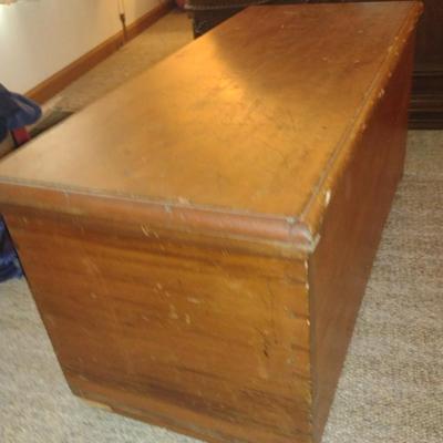 Vintage Wooden Blanket Storage Trunk