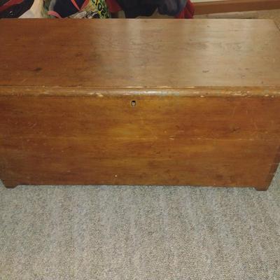 Vintage Wooden Blanket Storage Trunk