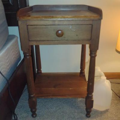 Vintage Wooden Side Table with Drawer