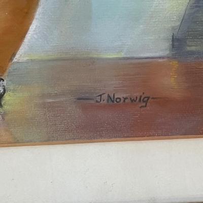 Lot#143 Signed Framed J. Norwig Watercolor Painting