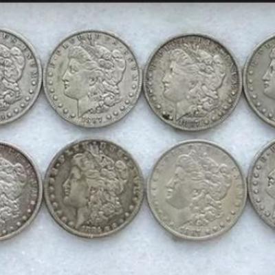 Lot Of Twenty Circulated Morgan U.S. Silver Dollars, 1879 - 1896, Mints