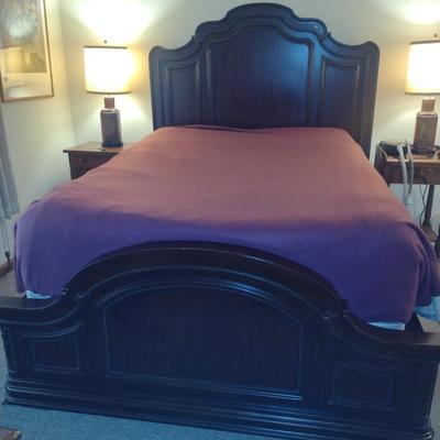 Schnadig Queen Sized Bed with Wooden Head and Foot Boards
