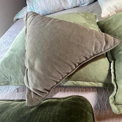 Group of Green throw pillows