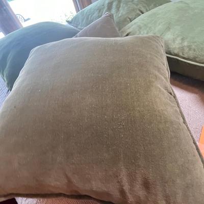 Group of Green throw pillows