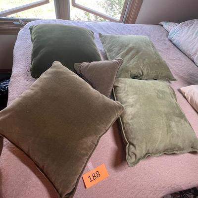 Group of Green throw pillows