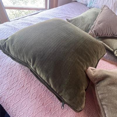 Group of Green throw pillows