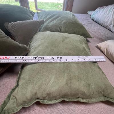 Group of Green throw pillows